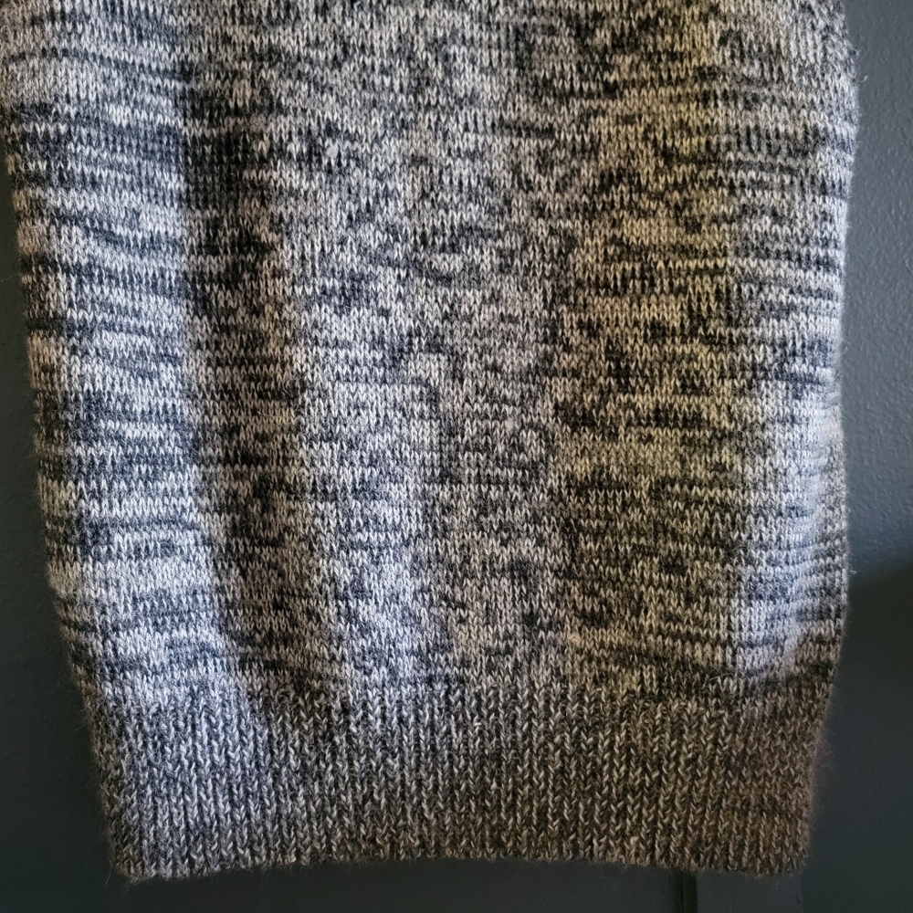 Poles Alpaca Silk Long Cable Knit Mock High Neck Tunic Sweater Vest Large - Picture 5 of 13